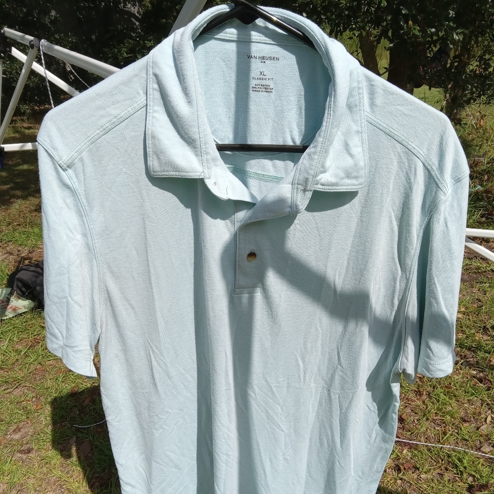 Blue polo shirt